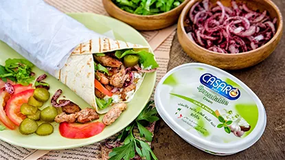 Chicken wrap with Casaro Spreadable cream cheese